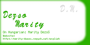 dezso marity business card